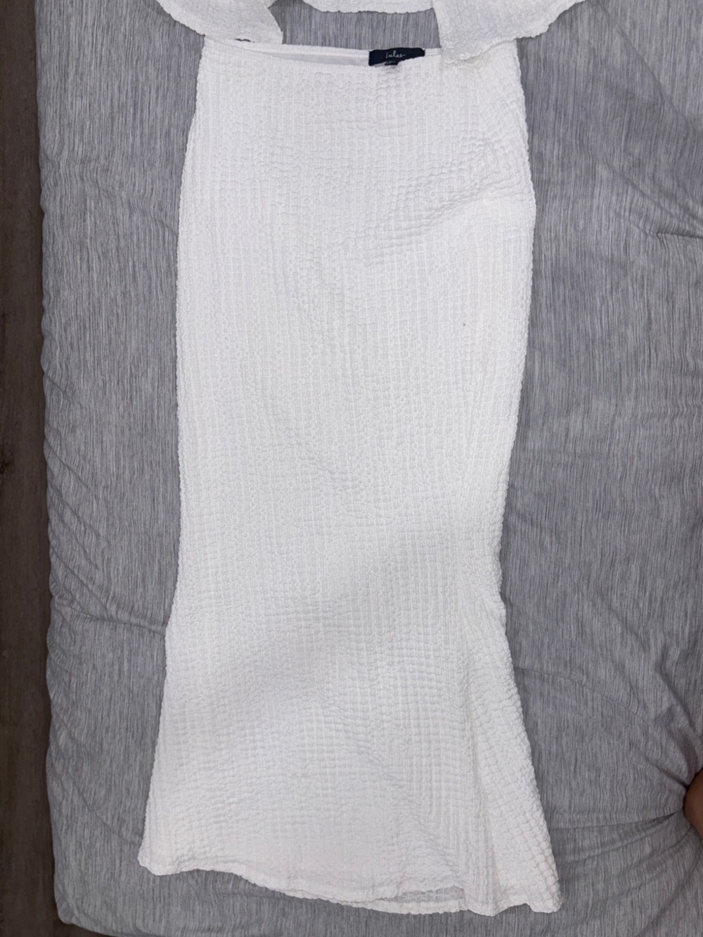 Lulu's White Textured Maxi Skirt